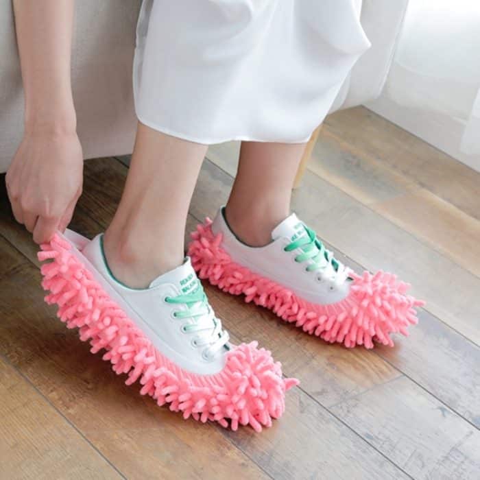 2 Stück Chenille Lazy Mopping Schuhüberzug Sauberer Boden Abnehmbarer und waschbarer Mopp Zufällige Farbe – Bild 4