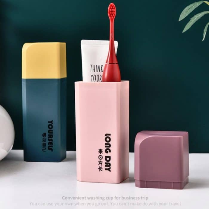 5-teiliges tragbares Zahnbürstenfass-Gurgelbecher, einfaches Reiseset – Bild 4