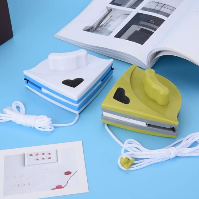 2 Stück doppelseitiger Glas-Fensterreiniger, dreieckig, multifunktionaler magnetischer Glasreiniger, 2 PCS (Green), 2 PCS (White) – Bild 4