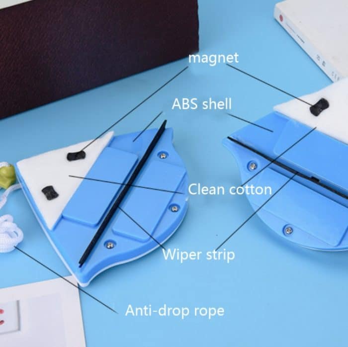 2 Stück doppelseitiger Glas-Fensterreiniger, dreieckig, multifunktionaler magnetischer Glasreiniger, 2 PCS (Green), 2 PCS (White) – Bild 9