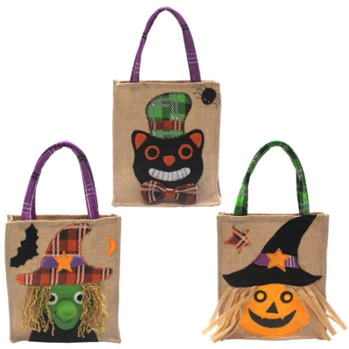 3 Stück Halloween-Dekorationszubehör, Einkaufstasche, Einkaufstasche, Kekse, Apfel-Geschenktüte, Witch, Black Cat, Pumpkin – Bild 4