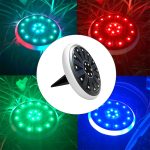 LED Solar Buried Lampe Edelstahl Outdoor RGB Gras Gartenleuchte