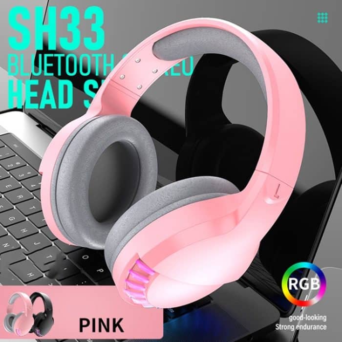 SH33 Bluetooth Wired Dual-Mode RGB Headset Handy Heavy Bass Noise Reduction Gaming Headset – Bild 3