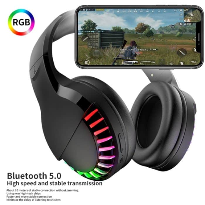 SH33 Bluetooth Wired Dual-Mode RGB Headset Handy Heavy Bass Noise Reduction Gaming Headset – Bild 9