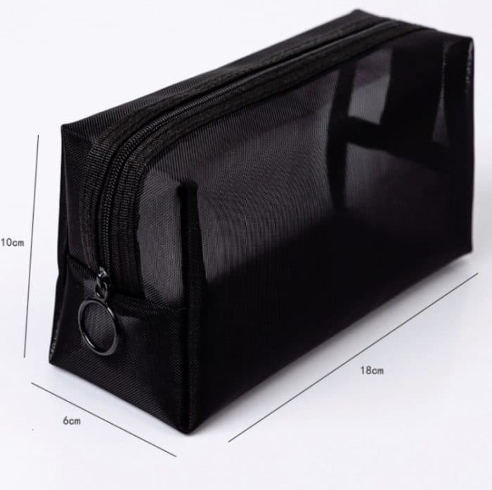 Schwarze, transparente Netz-Kosmetiktasche, dreiteilige Reise-Kosmetik-Aufbewahrungstasche mit großem Fassungsvermögen, Three-piece Storage Bag – Bild 13