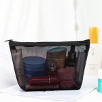Schwarze, transparente Netz-Kosmetiktasche, dreiteilige Reise-Kosmetik-Aufbewahrungstasche mit großem Fassungsvermögen, Three-piece Storage Bag – Bild 4