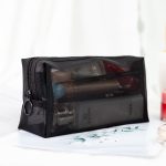Schwarze, transparente Netz-Kosmetiktasche, dreiteilige Reise-Kosmetik-Aufbewahrungstasche mit großem Fassungsvermögen, Three-piece Storage Bag – Bild 6