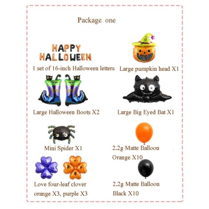 Halloween-Aluminiumfolien-Ballon-Set, Bar, Ktv, Einkaufszentrum, Geister-Festival-Flaggen-Zieh-Dekorationsset, Set 1, Set 2, Set 3, Set4, Set 5, Set 6, Set 7, Set 8 – Bild 2