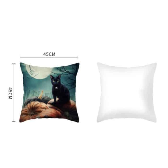 2 Stück Halloween-Kürbis, kurzer Plüsch-Kissenbezug, superweich, Dekoration ohne Kissenkern, Soft Pillowcase – Bild 3