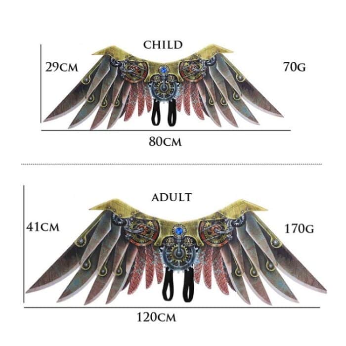 Halloween Karneval Bühne Dress Up Requisiten Erwachsene Kinder Cosplay Punk Klinge Flügel, Chlid, Adult – Bild 3