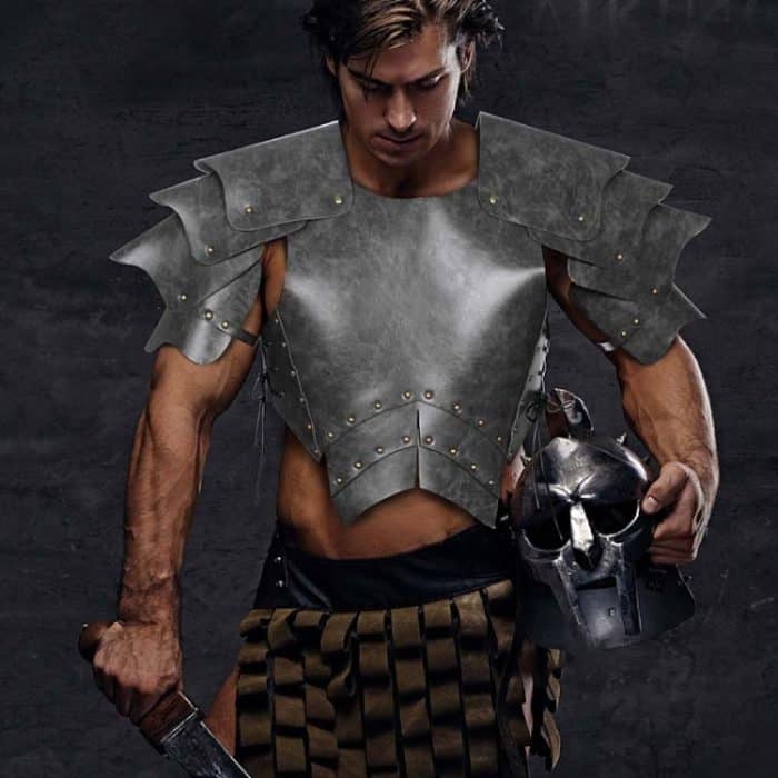 Halloween Karneval Bühne Requisiten Erwachsene PU Leder Samurai Cosplay Rüstung, One Size – Bild 12