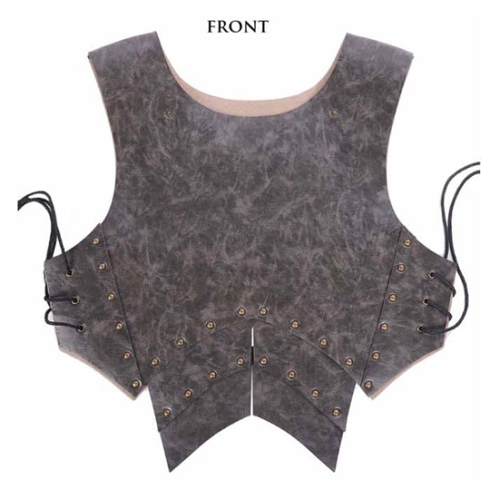 Halloween Karneval Bühne Requisiten Erwachsene PU Leder Samurai Cosplay Rüstung, One Size – Bild 4