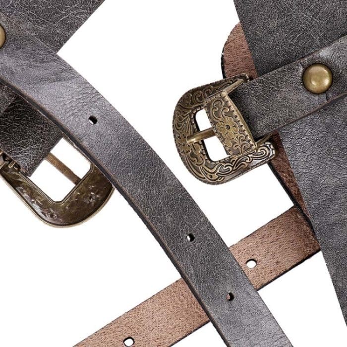 Halloween Karneval Bühne Requisiten Erwachsene PU Leder Samurai Cosplay Rüstung, One Size – Bild 10