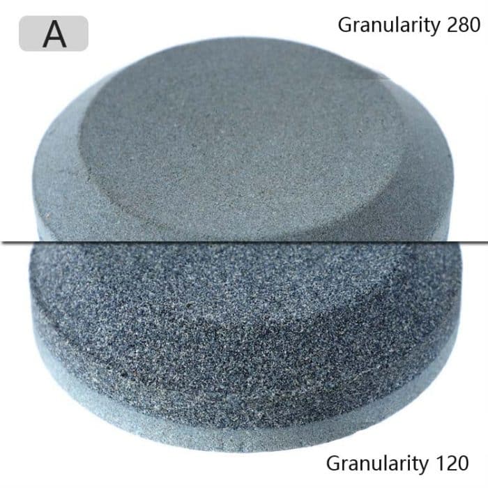 2 Stück doppelseitiger Schleifstein für Küchenmesser, runder Messerschärfer, A, B – Bild 4