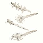 3 Sets Halloween Rock-Sun Flamme Word-Clip Metal Side Clip Bangs Clip – Bild 2