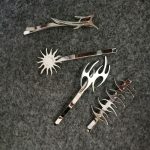 3 Sets Halloween Rock-Sun Flamme Word-Clip Metal Side Clip Bangs Clip – Bild 4