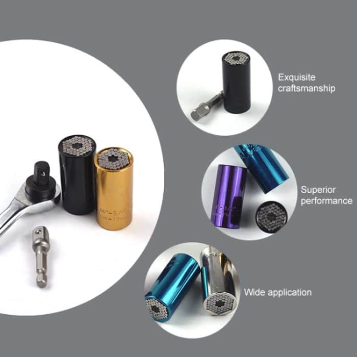 2 Stück / Set Universal Torque Wrench Head Head Sockelhülse 7-19mm Power Drill Ratschenbuchse Schraubenschlüssel Schlüssel Magic Multi Hand Tools – Bild 4