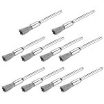 10 Stück Drahtbürste, Metall-Entkalkungs-Polierbürste zum Entfernen der Oxidschicht, flache Polierbürste, Pen Shape 3×5MM, Pen Shape 3×8MM, Bowl Shape3×15MM, Bowl Shape3×25MM, Flat 3×25MM, Flat 3×38MM