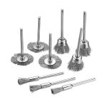 10 Stück Drahtbürste, Metall-Entkalkungs-Polierbürste zum Entfernen der Oxidschicht, flache Polierbürste, Pen Shape 3×5MM, Pen Shape 3×8MM, Bowl Shape3×15MM, Bowl Shape3×25MM, Flat 3×25MM, Flat 3×38MM – Bild 2