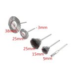 10 Stück Drahtbürste, Metall-Entkalkungs-Polierbürste zum Entfernen der Oxidschicht, flache Polierbürste, Pen Shape 3×5MM, Pen Shape 3×8MM, Bowl Shape3×15MM, Bowl Shape3×25MM, Flat 3×25MM, Flat 3×38MM – Bild 3