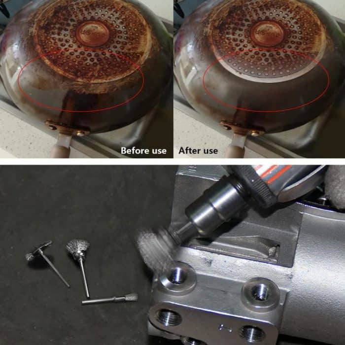 10 Stück Drahtbürste, Metall-Entkalkungs-Polierbürste zum Entfernen der Oxidschicht, flache Polierbürste, Pen Shape 3×5MM, Pen Shape 3×8MM, Bowl Shape3×15MM, Bowl Shape3×25MM, Flat 3×25MM, Flat 3×38MM – Bild 5