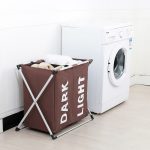 Wäschekorb mit zwei Gittern, Oxford-Stoff, schmutzige Kleidung, wasserdichte Aufbewahrungstasche, faltbarer Korb, Badezimmerkorb, 2 Grid – Bild 7