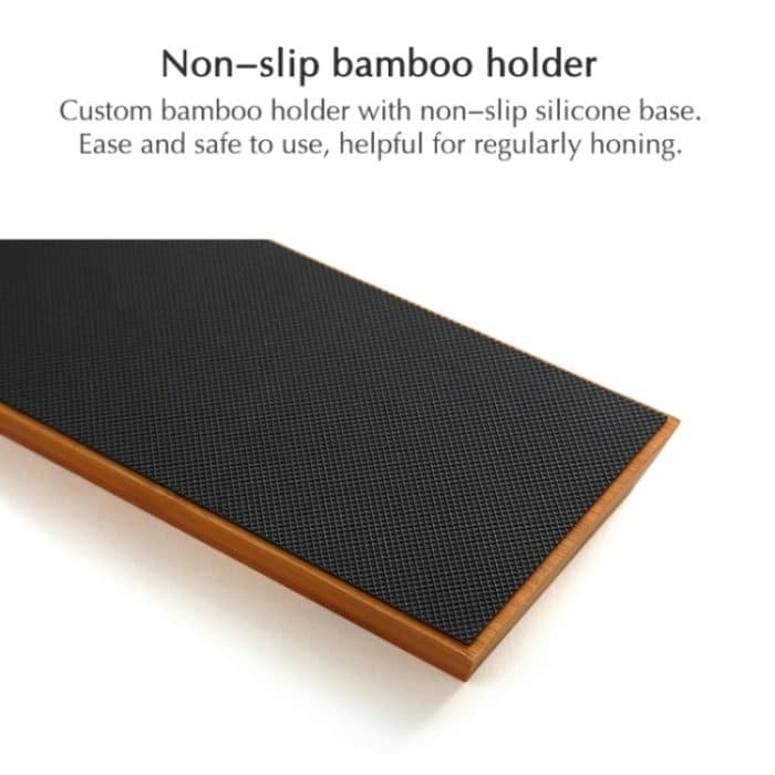 1000/6000 Blauer weißer Whetstone doppelseitiger Bambus-Basis-Set – Bild 4