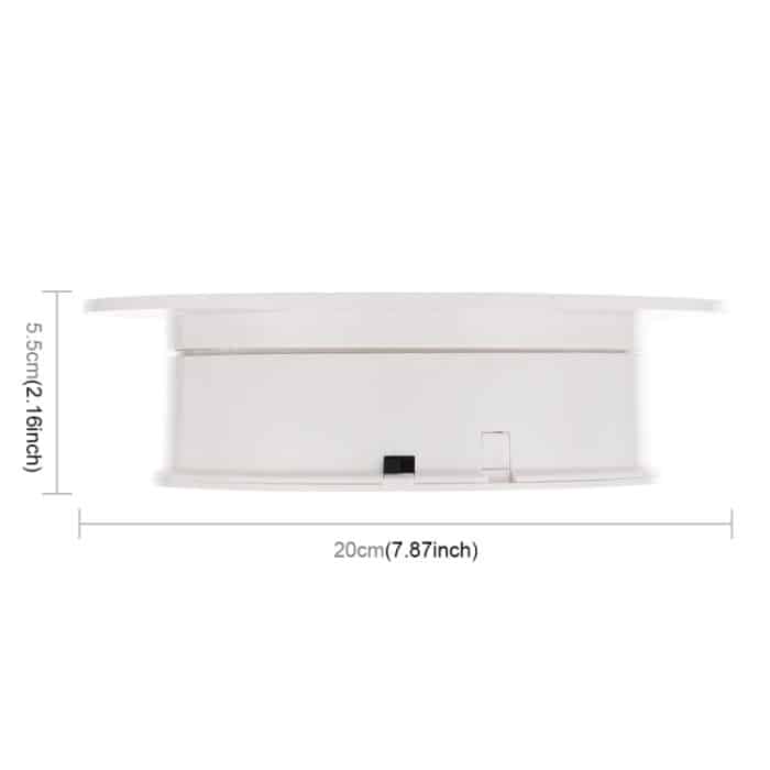 20 cm 360 Grad elektrisch drehbarer Drehteller-Ausstellungsständer für Fotografie, maximale Belastung 1,5 kg, Videoaufnahme-Requisiten. Drehteller, 20cm/Powered by Battery(W+B), 20cm/Powered by Battery(B), 20cm/Powered by Battery(W) – Bild 5