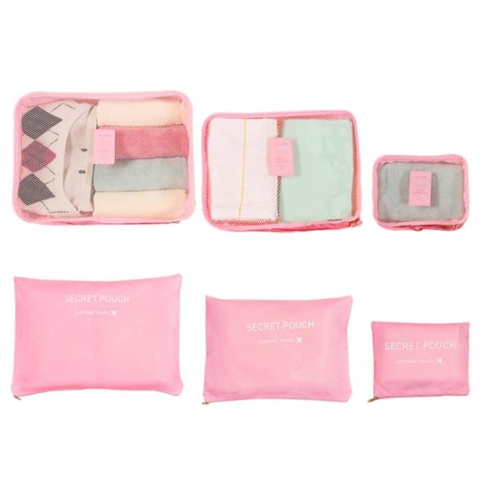 6 Teile/satz Reisetasche KleidungGepäck Organizer Mesh Packwürfel mit hoher Kapazität – Bild 2