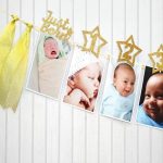 Alter Feier Dekoration Hintergrund Pentagramm Foto Ordner 1-12 Monate Baby Foto Rekord Party Banner Pull Flag