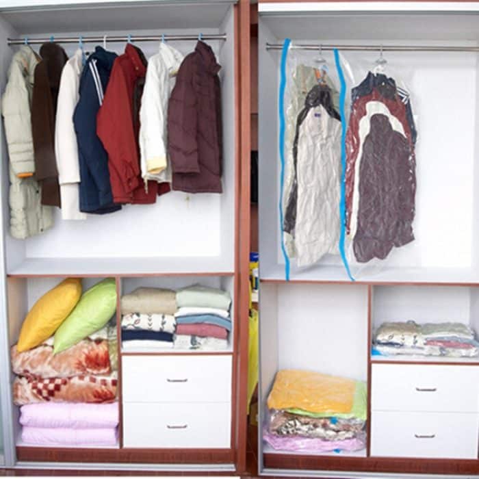 3 Stück Heißvakuumbeutel-Aufbewahrungsorganisator, transparenter Rand, faltbar, extra große Dichtung, komprimiert, für Reisen, platzsparend, 3 PCS 40 x 60cm, 3 PCS 60 x 80cm, 3 PCS 70 x 100cm, 3 PCS  80 x 110cm – Bild 10