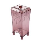 2 Stück Desktop-Wattepad-Aufbewahrungsbox aus transparentem Kunststoff