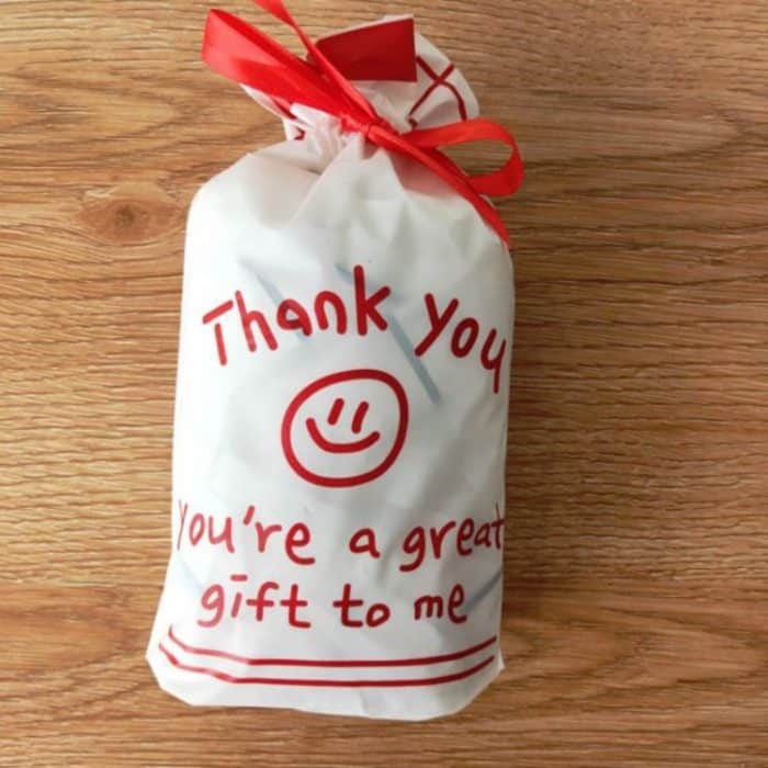 Mittelgroße, einfache Verpackungstasche mit Kordelzug und Smiley-Geschenken für Lebensmittel und Reisen, Food Packaging Bag – Bild 3