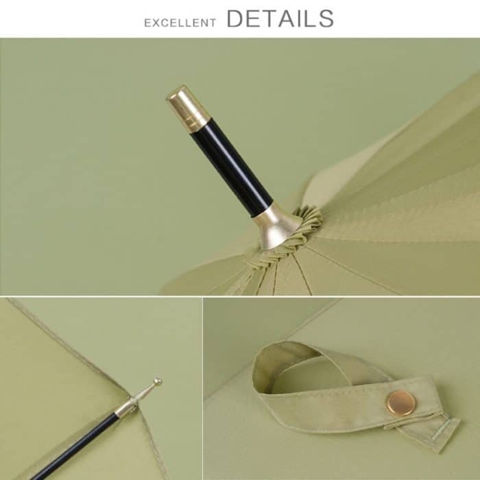 Allwetter-Regenschirm mit 16 Knochen, vergrößert durch einen langen Griff mit geradem Stockschirm – Bild 6