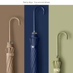 Allwetter-Regenschirm mit 16 Knochen, vergrößert durch einen langen Griff mit geradem Stockschirm – Bild 7