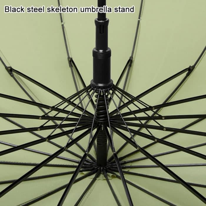 Allwetter-Regenschirm mit 16 Knochen, vergrößert durch einen langen Griff mit geradem Stockschirm – Bild 8