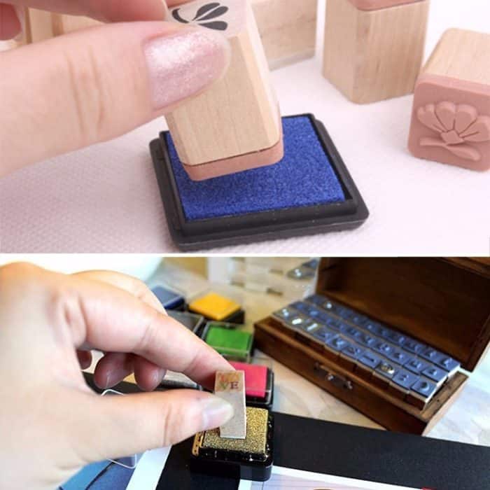 2 Stück kreatives Farb-Stempelkissen, kleines Stempelkissen, Größe: 4 x 4 cm – Bild 11