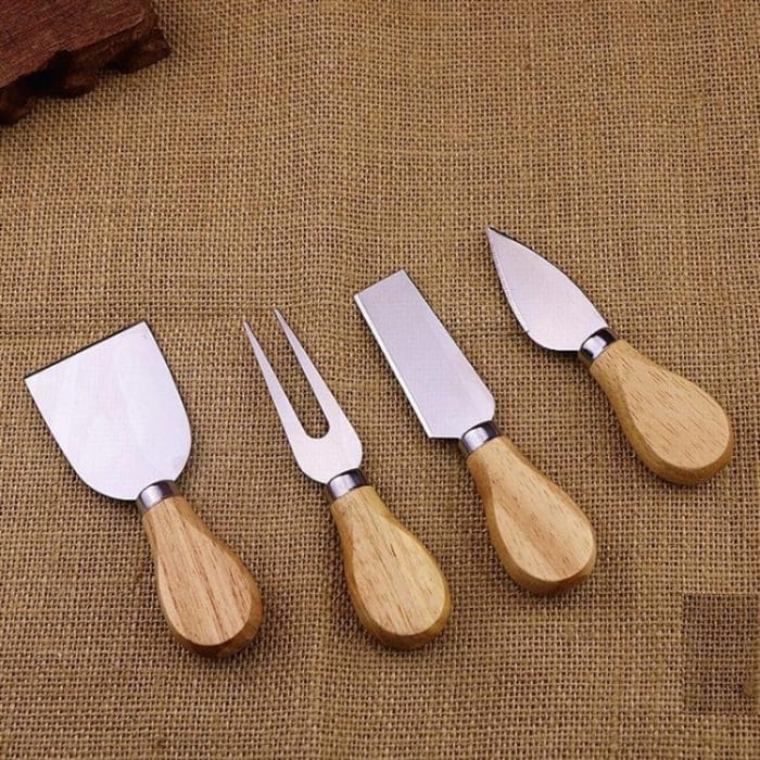 4 teile/satz Edelstahl Käse Messer Bambus Griff Käse Hobel Holz Griff Käse Messer Set Cutter – Bild 3