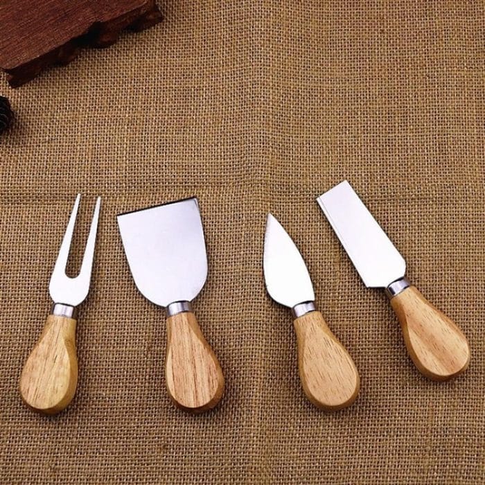 4 teile/satz Edelstahl Käse Messer Bambus Griff Käse Hobel Holz Griff Käse Messer Set Cutter – Bild 5