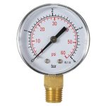Stoßfester hydraulischer Manometer für Poolfilter aus Edelstahl