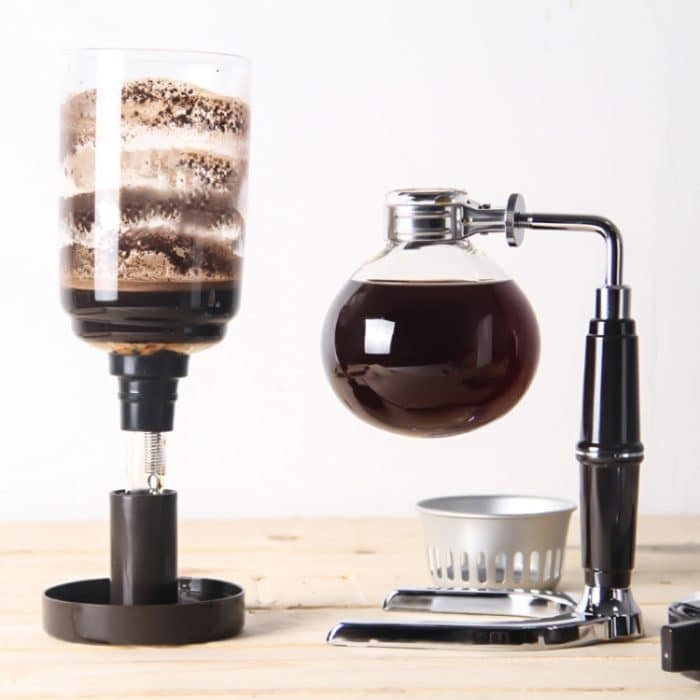 Klassische Siphon-Kaffeekanne mit schwarzem Griff, Glas-Siphonkanne für 5 Personen, Größe: 37,5 x 11,3 cm, Coffee Pot with Handle – Bild 5