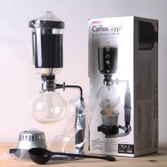 Klassische Siphon-Kaffeekanne mit schwarzem Griff, Glas-Siphonkanne für 5 Personen, Größe: 37,5 x 11,3 cm, Coffee Pot with Handle – Bild 6