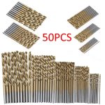 50 PCS / Set Titanbeschichtete Bohrer Hochgeschwindigkeits-Stahlbohrer Set Bohrmaschinen – Bild 2