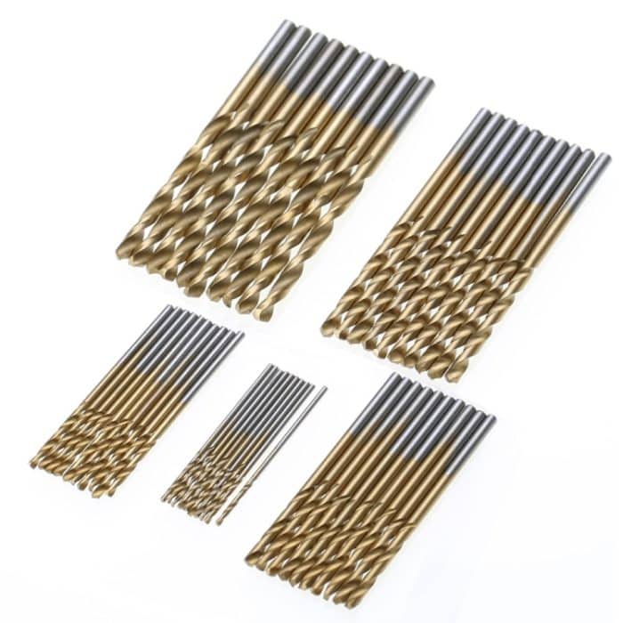 50 PCS / Set Titanbeschichtete Bohrer Hochgeschwindigkeits-Stahlbohrer Set Bohrmaschinen – Bild 3