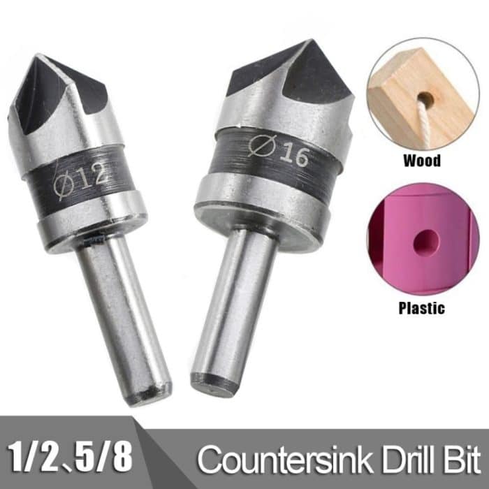 2 in 1 Rundgriff 5 Blatt Anfasen Holzverarbeitung Versenkbohrer Cone Drill – Bild 5