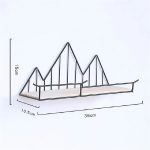Schmiedeeisernes Holz-Schindelregal mit Schlitzen, Heimdekoration, Wandregal – Bild 3