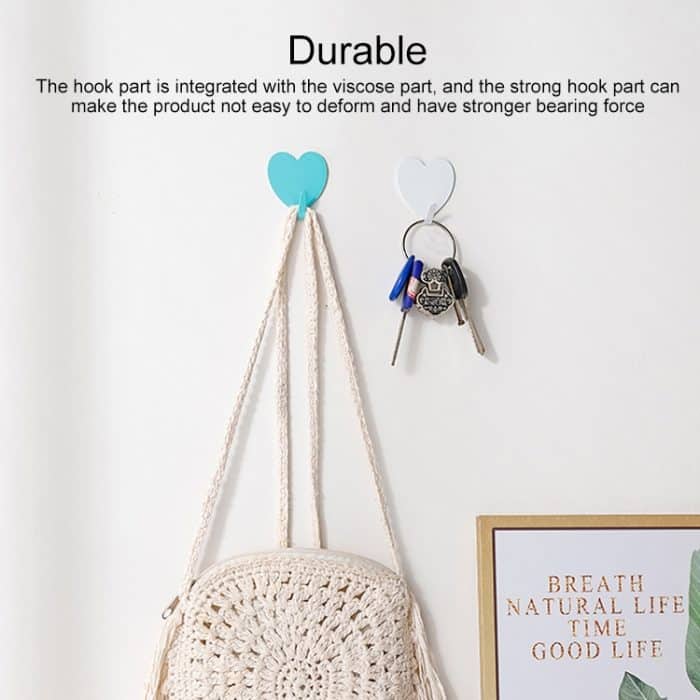 10 Stück Liebes-Herz-Haken, herzförmiger Raumdekorationshaken aus Edelstahl – Bild 3