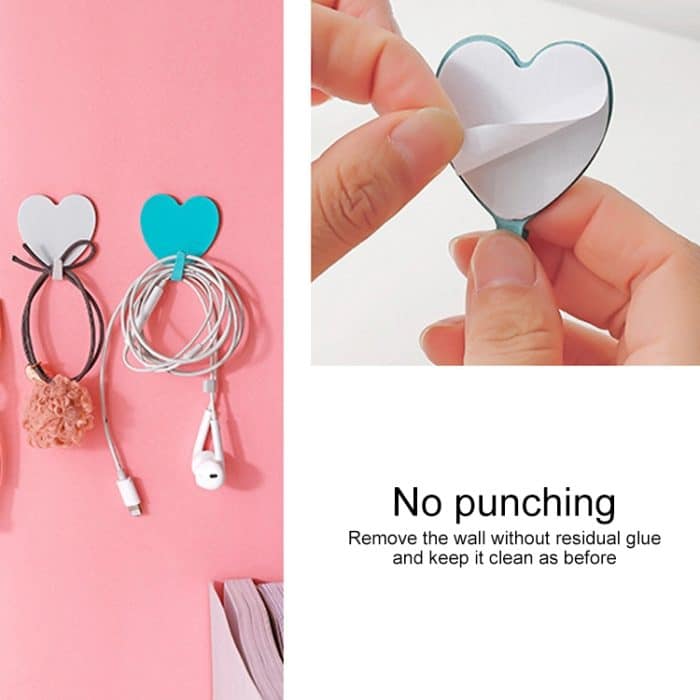 10 Stück Liebes-Herz-Haken, herzförmiger Raumdekorationshaken aus Edelstahl – Bild 4