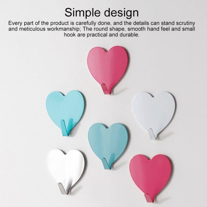 10 Stück Liebes-Herz-Haken, herzförmiger Raumdekorationshaken aus Edelstahl – Bild 7
