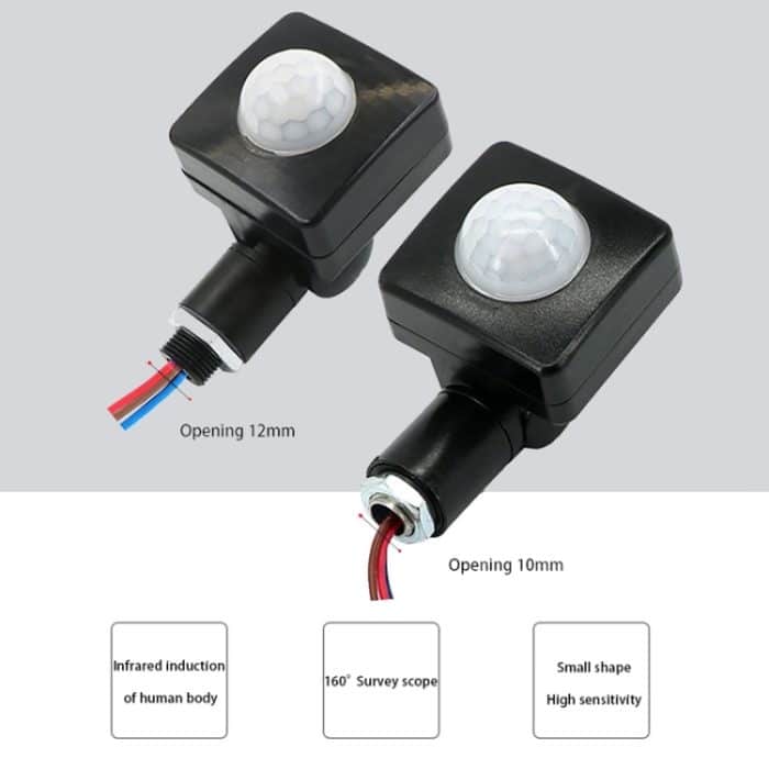 Automatischer Sicherheits-PIR-Infrarot-Bewegungsmelder, Wandstrahler, Schalter, 10mm, 12mm – Bild 7